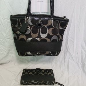 Coach Black Signature C Shoulder Tote H1276-F20428
